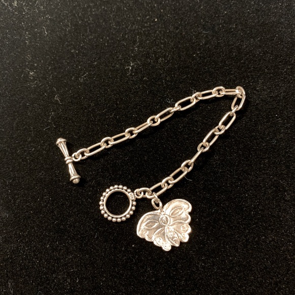 Sterling Silver Bracelet with Butterfly Charm. - Picture 4 of 4